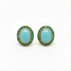 Persian Turquoise and Emerald Earrings