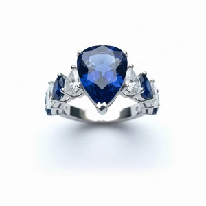 Riviera Blue Sapphire and Diamond Ring