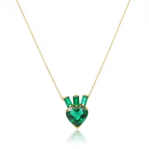 Kaleidoscope Heart Emerald Necklace