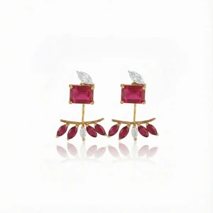 Kaleidoscope Ruby Marquise Diamond Earrings